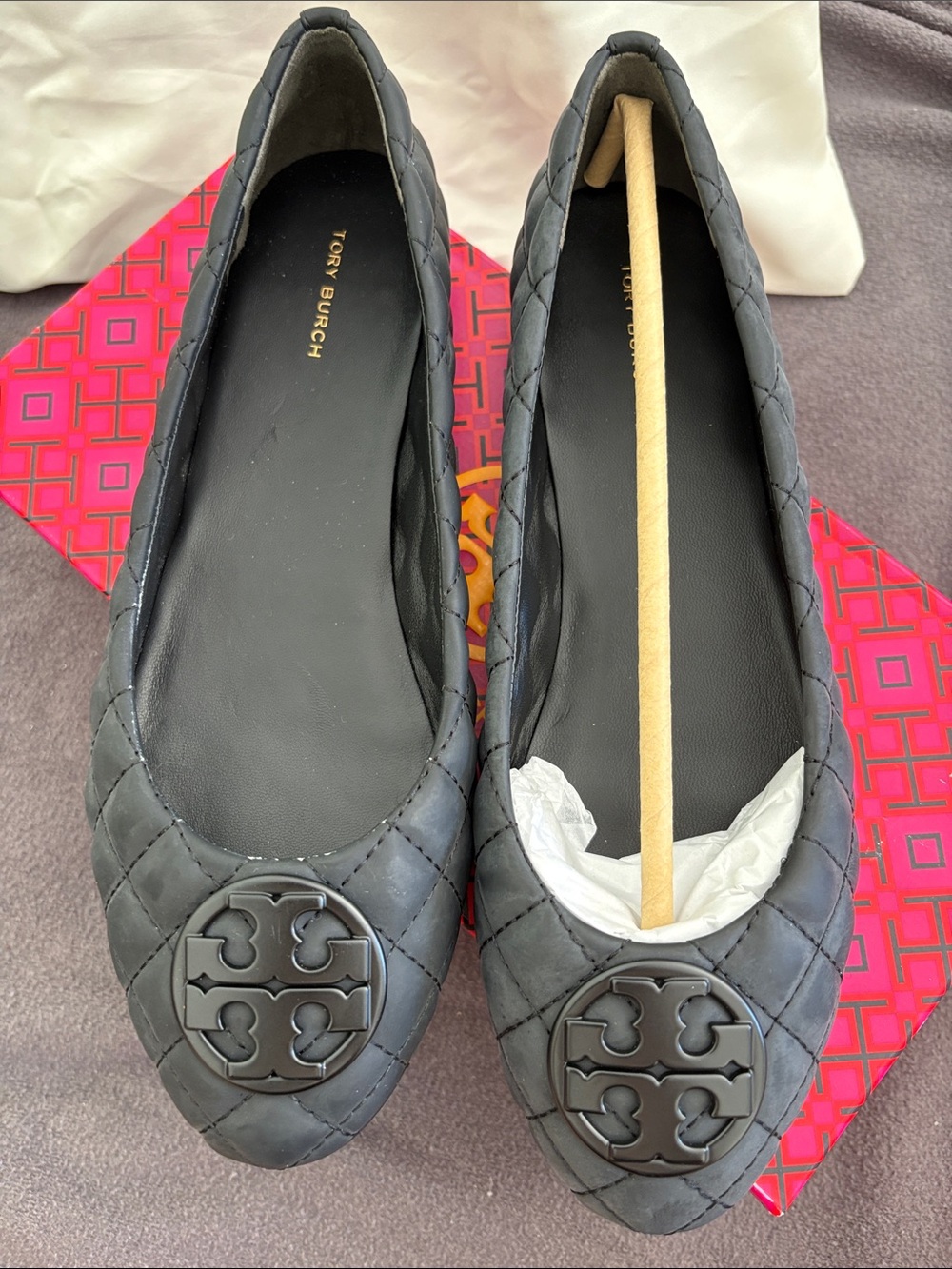 Tory Burch Black Flats - Picture 2 of 4